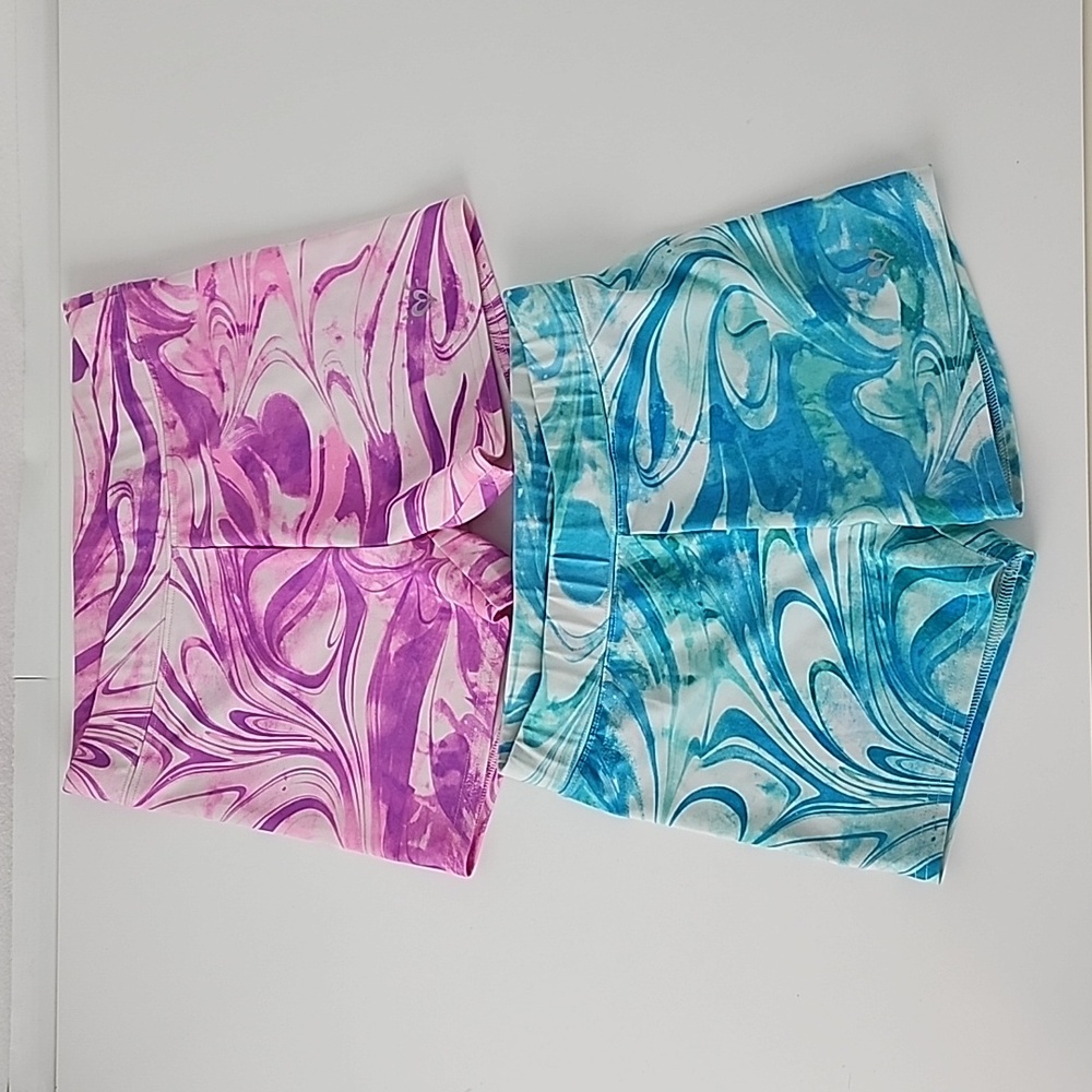 Justice Bike Shorts Aqua Purple